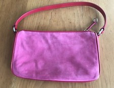Umhängetasche „Ann Taylor“, Velour- und Lackleder, Rosa