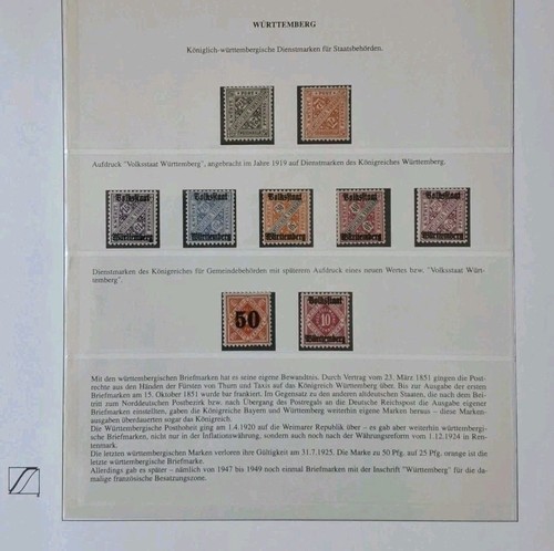 Württemberg 1919 dienstmarken - württemberg,