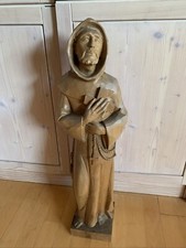 Heiligenfigur Franziskus Von Assisi Franziskaner Holz geschnitzt 70 cm Holzfigur