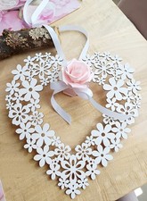 Fensterdekoration Herz weiß