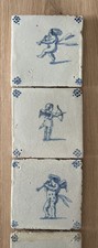Fliese Kachel antik alt antique dutch tile tuile tegel Delft Art Engel Amor
