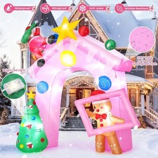 2.5*3m Aufblasbar Weihnachtsbogen LED Beleuchtet Weihnachtsbaum Weihnachtsmann