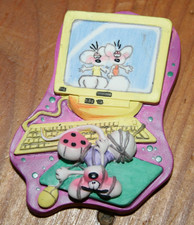 Diddl Computer * Magnet Pin für Pinnwand