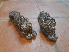 Löwen Paar Figuren Stein Guß alt antik Deko Garten Gartensäule Sammlerteile