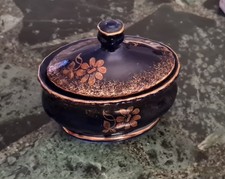 Porzellan Zuckerdose - Kobaltblau mit Gold