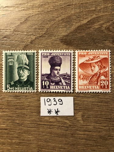 Briefmarken schweiz 1939 pro - briefmarken, 1939,