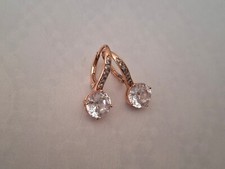 Ohrringe weiße Zirkonia, Sterlingsilber Rosegold vergoldet