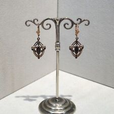 Granat Ohrringe Granatschmuck Jugendstil Vintage Silber 925/- antik vergoldet