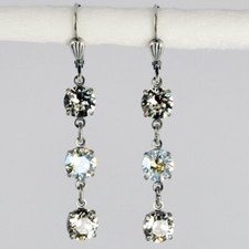 Grevenkämper Ohrringe Swarovski Kristall Rund lang weiß klar Crystal ML Crystal