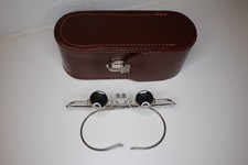 Carl Zeiss Lupenbrille Metall 2x Vergrößerung DDR mit Leder-Etui TOP Zustand