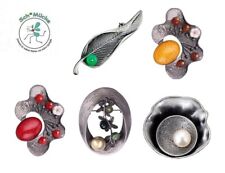 Brosche Blume Blatt Beeren Retro munstvoll Amulett Glücksbringer Geschenkidee