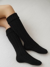 Handgestrickte Wollsocken – Schwarz