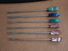 Fonduegabeln Edelstein Griff