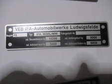 Nameplate ID Plate Sign IFA