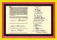Ganzsachen Passepartout Ak 25 Jahre BRD 1949 bis 1974, Grundgesetz - 4761818