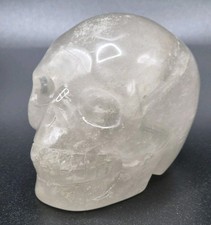 Klare Quarz Totenkopf Figur