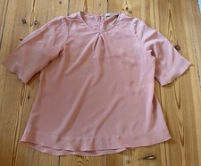 Evelin Brandt Berlin - Seidenbluse/Tunika/Schlupfbluse/ Kurzarm- 100%Seide aprik