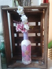  Deko Flasche - Blumenmuster -
