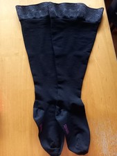 Kompressionsstrümpfe Klasse 2 von Medi Gr.3 schwarz mit Rosenhaftband