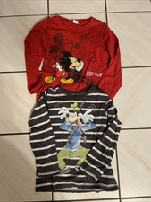 2 X Langarmshirt Disney Goofy Micki Maus Mickey Mouse 128 8 Jahre 