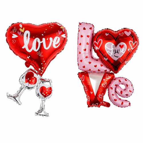Xxl love herz folienballon rot - love,
