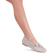 Damenschuhe Glitzer Mokassins