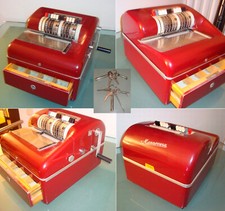 Antike Kasse, Ladenkasse Hannovera aus dem Jahr 1962, orig. Bedienungsanleitung