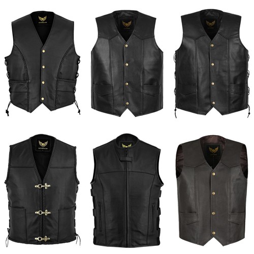 Klassische biker lederweste - klassische,