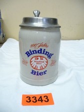 3343.     Alter Steingut Bierkrug Brauerei Binding Bier Krug Bierkrug   0,5 L