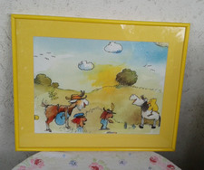 Bild mit Rahmen Landschaft Figuren JANOSCH ? 51,5 x41,5 cm 2075 Gramm