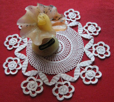 Zierdeckchen gehäkelt rund 24 cm Blüten - Handarbeit