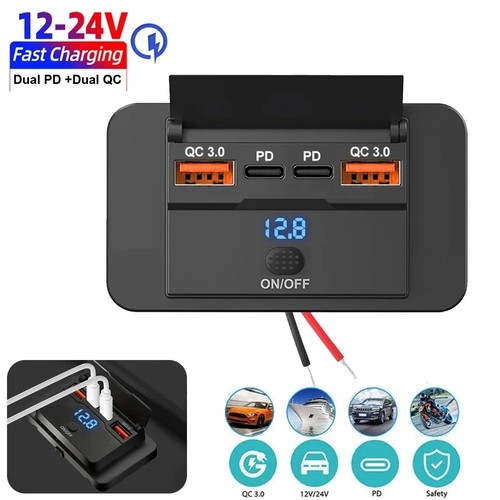 Usb steckdose 12v 24v dual - c, 12v/24v