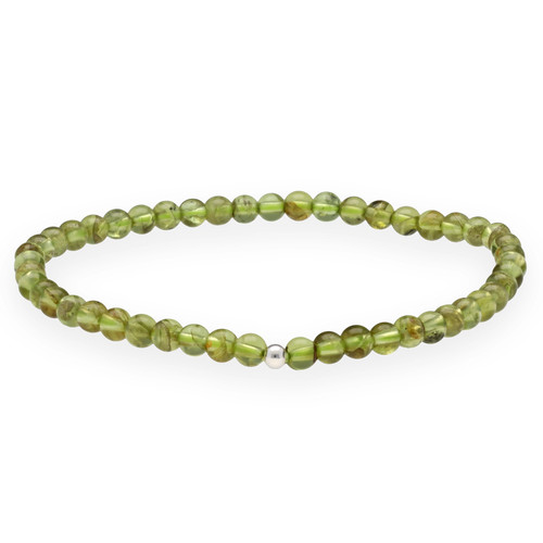 Peridot kugelarmband 4mm mit - peridot,