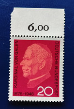 Bund BRD Mi 505 ** postfrisch Oberrand OR Kardinal Clemens August Graf von Galen