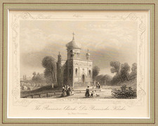 POTSDAM Russische Kirche Original Stahlstich Payne um 1850