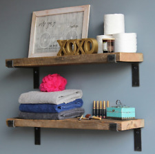 2er-Set: Wandregale "LAM004" in Walnuss/ Schwarz - (B)60 x (H)16 x (T)14 - #PA1