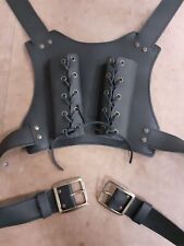 Mytholon Rückensystem mit zwei Scheiden Leder Schwarz Larp Mittelalter #12241