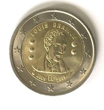 Belgien - 2 Euro Gedenkmünze - 2009 - 200. Geburtstag von Louis Braille