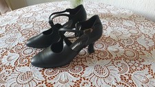 Tanzschuhe Damen Gr.  38, Leder schwarz mit Wildledersohle