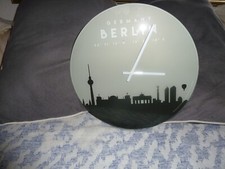 Glasuhr Wanduhr Küchenuhr Echt-Glas Skyline Stadtbild Berlin