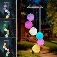 LED Solar Windspiel Solarleuchte Solarlampe Farbwechsel mit 6 Kugeln Garten Kojw