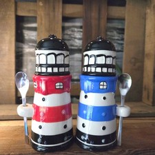 2 x Leuchtturm Blau Lighthouse