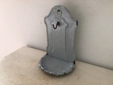 Alte Emaille Seifenschale Wandhalter Ablage Grau Vintage Landhaus Emaile Shabby