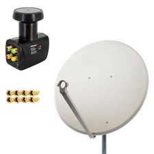 PremiumX SAT Anlage 100cm Satelliten Schüssel Aluminium Antenne Spiegel Quad LNB