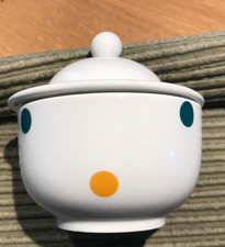 Zuckerdose — Tirschenreuth Bavaria — weiß mit bunten Punkten und  Dreiecken