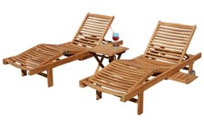 2x ECHT TEAK Sonnenliege