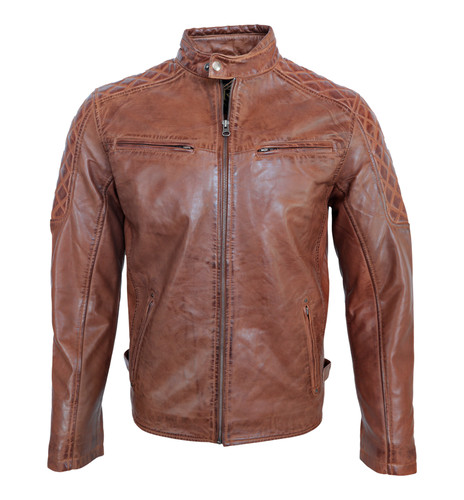 Herren lederjacke nevio cognac - herren,