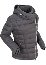 Neu Outdoor-Steppjacke mit Kapuze Gr. 38 Schiefergrau Damen-Jacke Winter-Mantel
