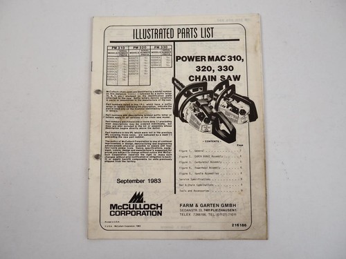 Mcculloch powermac 310 - powermac, 320