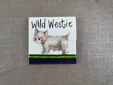 Magnetischer Mini Notizblock Blanko Hund Westie Glitzer Alex Clark